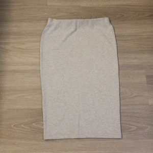 Heather Gray Jersey Pencil Skirt